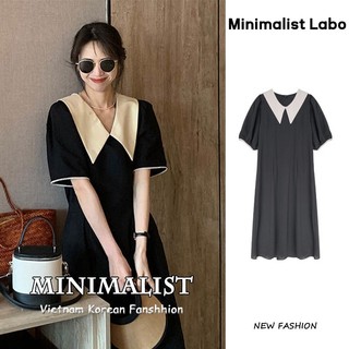 Minimalist Labo Đầm Dáng Dài Chiết Eo Phong Cách Thời Trang Retro Pháp Dành Cho Nữ