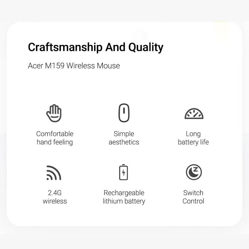 Chuột Không Dây xiaomi youpin acer m159 1000 / 1200 / 1600 dpi Sử Dụng Pin Siêu Dài