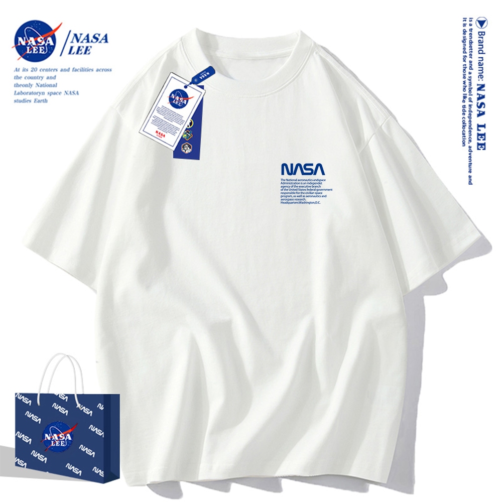 NASA Áo Thun Tay Ngắn Dáng Rộng In Chữ nasa Thời Trang Mùa Hè 2024 Cho Cặp Đôi