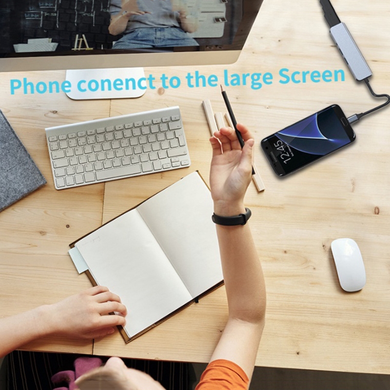 Bô chia usb c hub 4k hdmi usb 3.0 87w pd cho macbook pro / air thunderbolt 3 nintendo switch type c 3.0