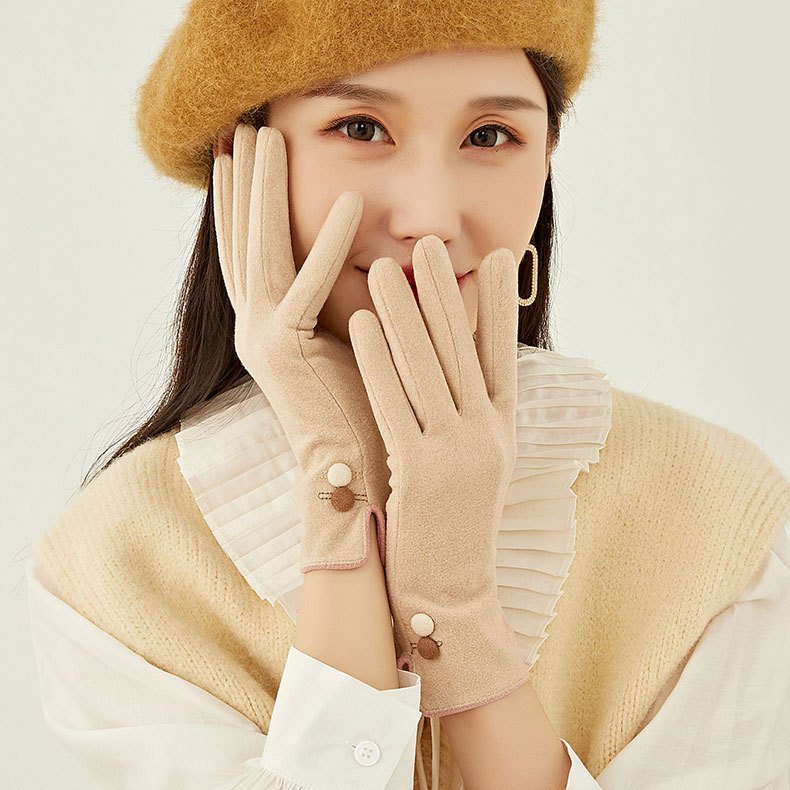 Bộ Găng Tay Mùa Đông Loại Đơn Giản Thiết Kế Nhẹ Nhàng Và Ấm Áp Cho Phụ Nữ