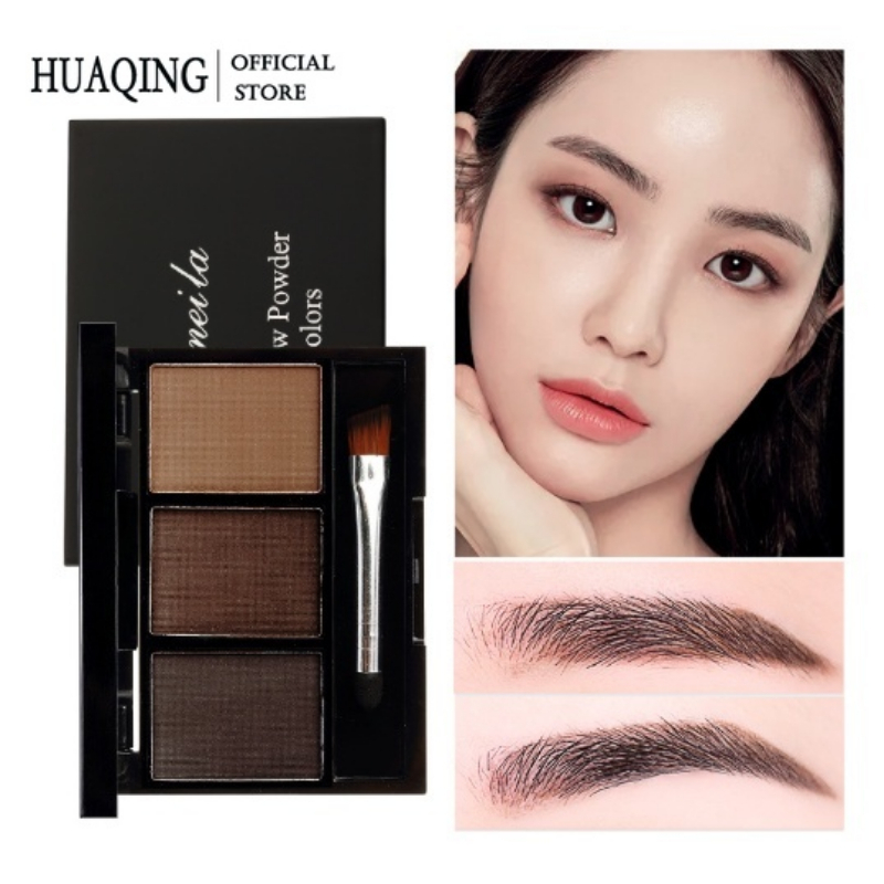 Bút kẻ lông mày HUAQING ba màu sắc không thấm nước chống nhòe