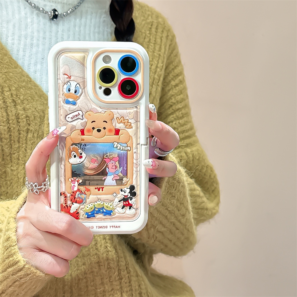 Bao Da Điện Thoại tpu Mềm Họa Tiết Hoạt Hình Có Giá Đỡ Ẩn Cho iphone 15 pro max 14 pro max 13 pro max 12 pro max