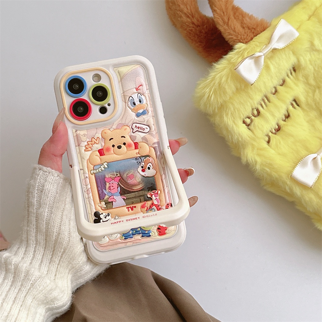 Bao Da Điện Thoại tpu Mềm Họa Tiết Hoạt Hình Có Giá Đỡ Ẩn Cho iphone 15 pro max 14 pro max 13 pro max 12 pro max