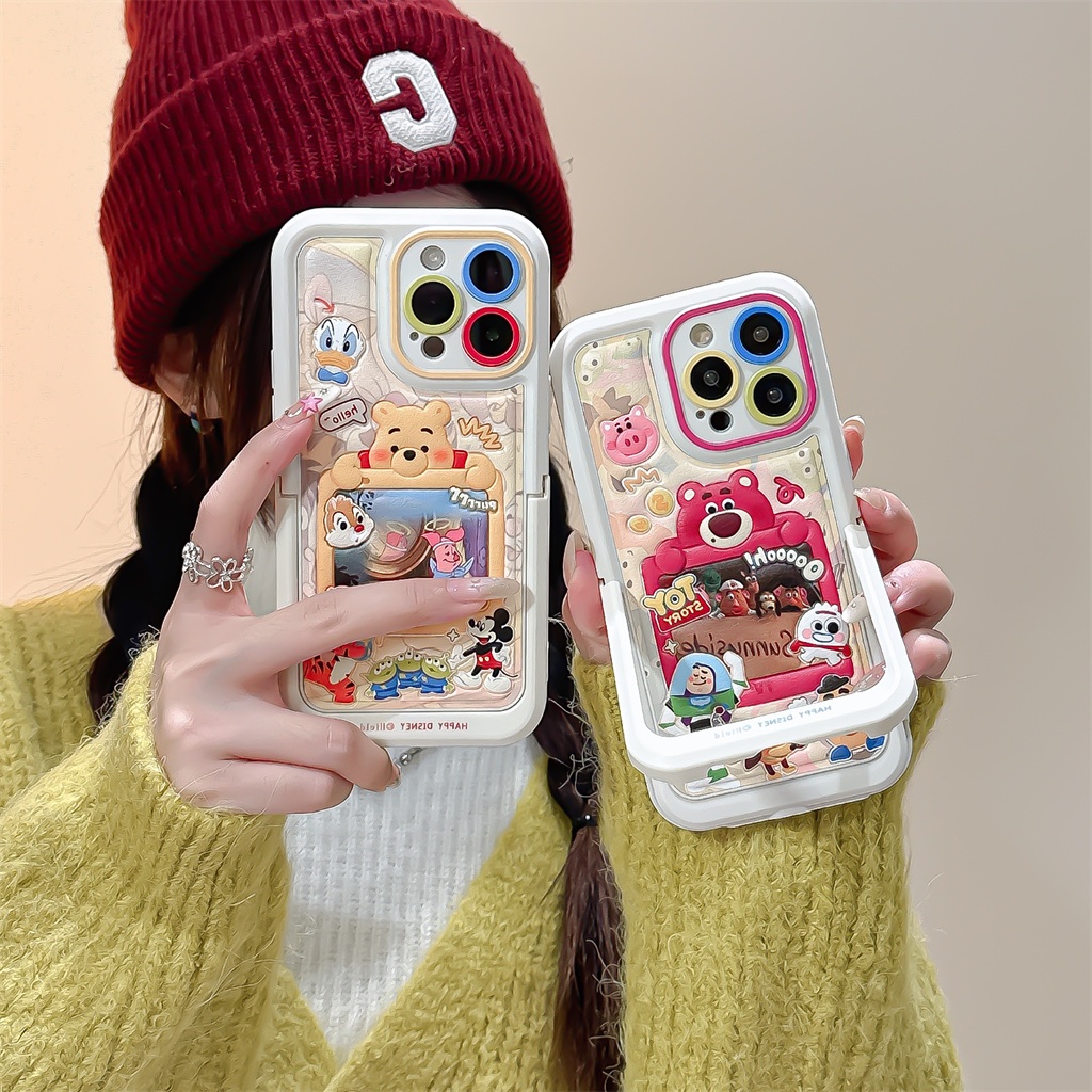 Bao Da Điện Thoại tpu Mềm Họa Tiết Hoạt Hình Có Giá Đỡ Ẩn Cho iphone 15 pro max 14 pro max 13 pro max 12 pro max