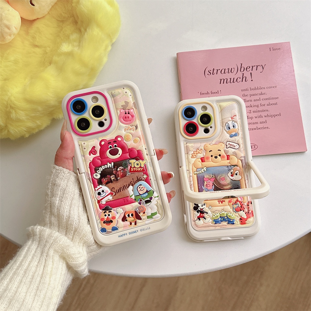 Bao Da Điện Thoại tpu Mềm Họa Tiết Hoạt Hình Có Giá Đỡ Ẩn Cho iphone 15 pro max 14 pro max 13 pro max 12 pro max