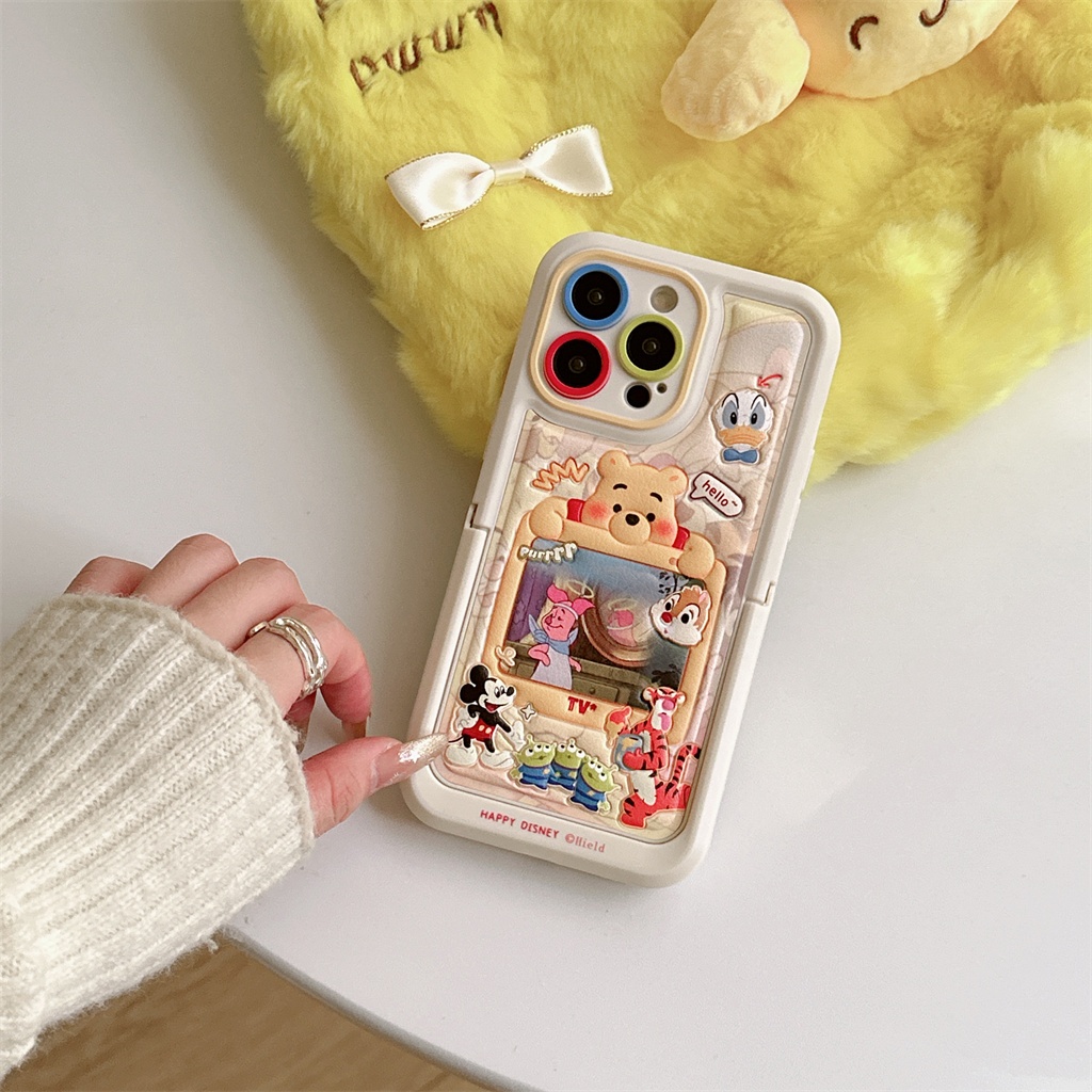 Bao Da Điện Thoại tpu Mềm Họa Tiết Hoạt Hình Có Giá Đỡ Ẩn Cho iphone 15 pro max 14 pro max 13 pro max 12 pro max