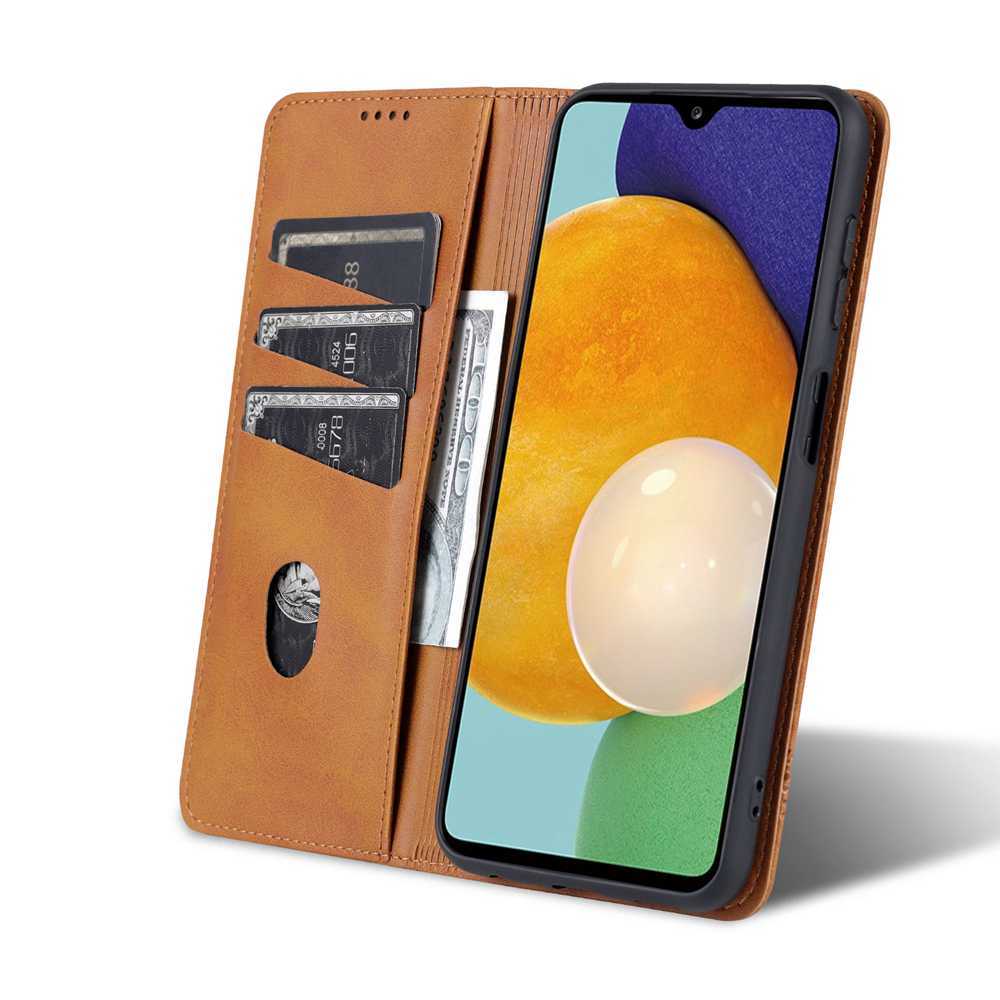 Bao Da pu Điện Thoại Nắp Lật Hít Nam Châm Màu Trơn Cho samsung galaxy a05 a05s a04 a04s a04e a03s a02s a02 a01