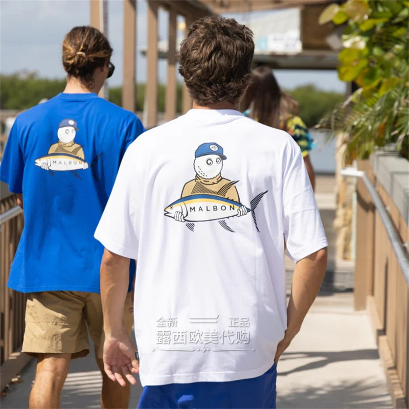 Malbon Áo Thun cotton Tay Ngắn Cổ Tròn Màu Trơn Dáng Rộng In Chữ Thời Trang Cho Nam