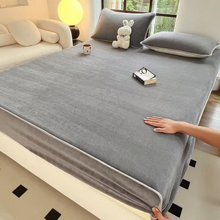 Ga trải giường vải nhung sữa dày chống trượt ốp