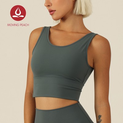 MOVING PEACH Áo Croptop TậP Thể Thao / Yoga Có MúT LóT NgựC EVD