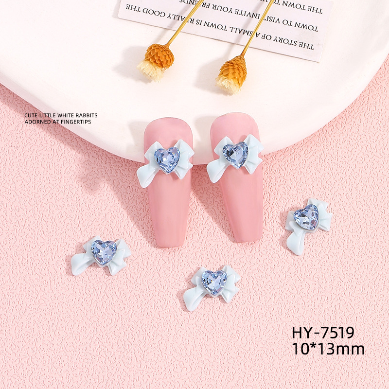 Phụ Kiện Đính Trang Trí Móng Tay Hình Nơ / Trái Tim Xinh Xắn