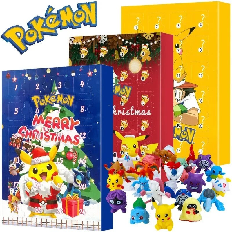 Bộ 24 lịch pokemon giáng sinh hộp mù anime mô hình đồ chơi christmas quà tặng trẻ em