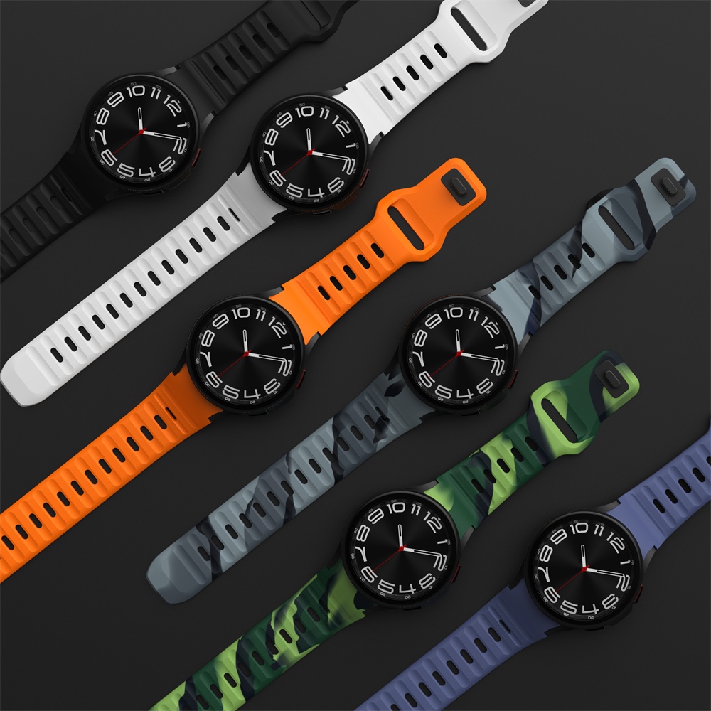 Silicone Dây Đeo Silicon Cho Đồng Hồ Thông Minh Samsung Galaxy Watch 6 5 Pro 4 45mm 44mm 40mm Classic 42mm 47mm 46mm 43mm