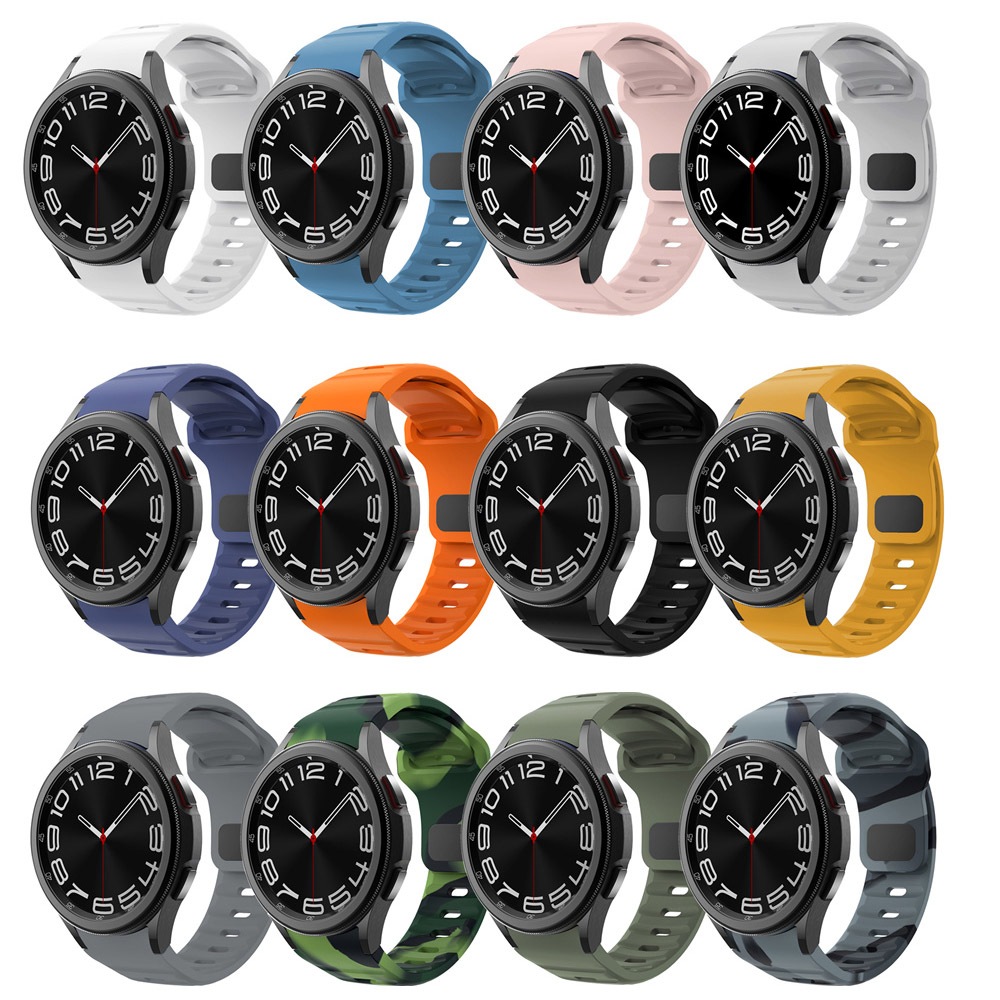Silicone Dây Đeo Silicon Cho Đồng Hồ Thông Minh Samsung Galaxy Watch 6 5 Pro 4 45mm 44mm 40mm Classic 42mm 47mm 46mm 43mm