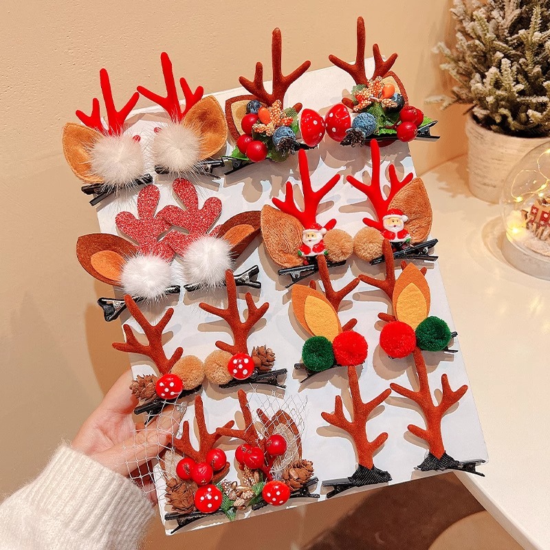 Kẹp Tóc Hình Tuần Lộc Giáng Sinh Dễ Thương Cho Bé Gái