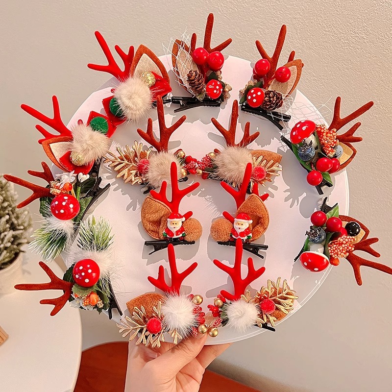 Kẹp Tóc Hình Tuần Lộc Giáng Sinh Dễ Thương Cho Bé Gái