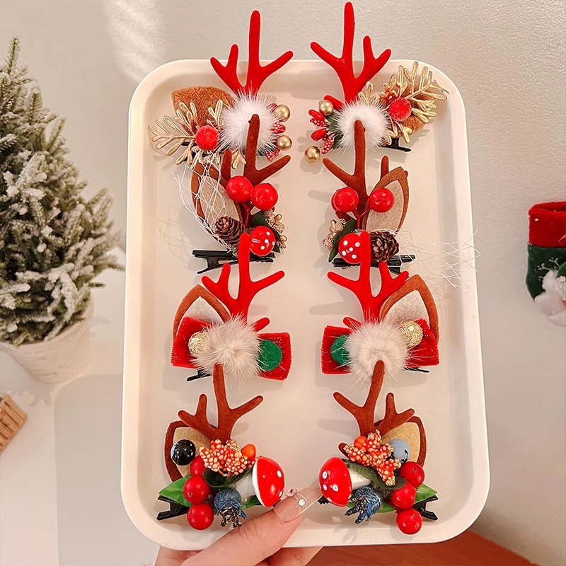 Kẹp Tóc Hình Tuần Lộc Giáng Sinh Dễ Thương Cho Bé Gái