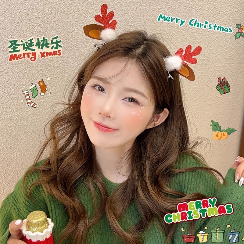Kẹp Tóc Hình Tuần Lộc Giáng Sinh Dễ Thương Cho Bé Gái