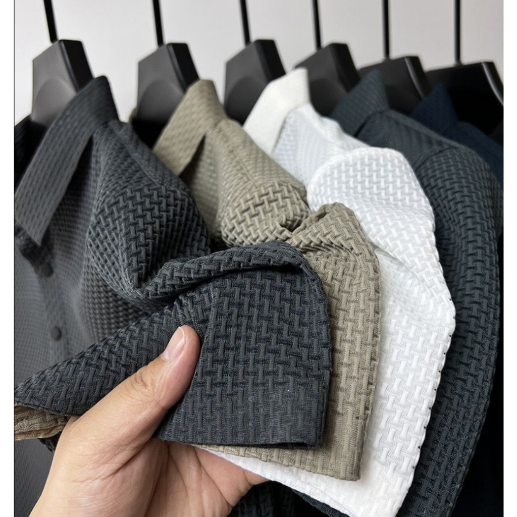Áo Thun Polo Tay Ngắn Dáng Rộng Vải Lụa Lạnh Nhanh Khô Màu Sắc Retro Hồng Kông Cá Tính Cho Nam