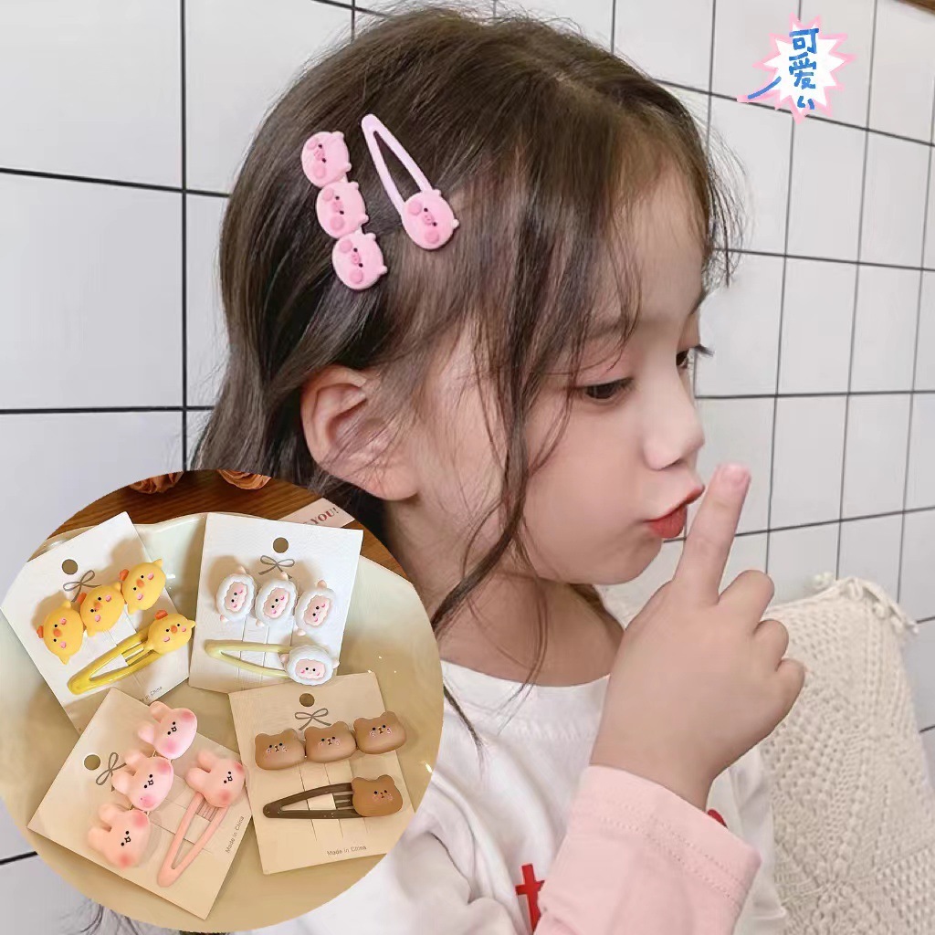 Kẹp Tóc Hình Chú Heo / Trái Tim Dễ Thương Cho Nữ