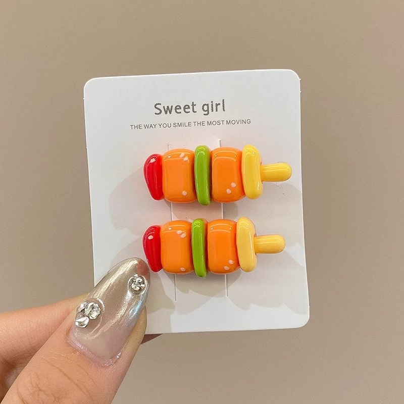 Set 2 Kẹp Tóc Hình Rau Củ Quả Dễ Thương Cho Nữ