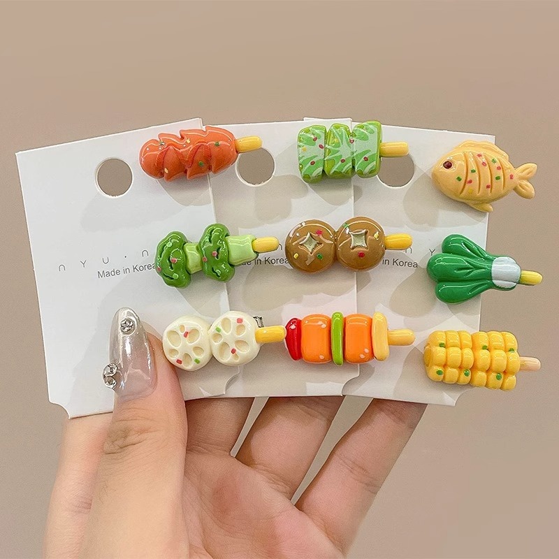 Set 2 Kẹp Tóc Hình Rau Củ Quả Dễ Thương Cho Nữ