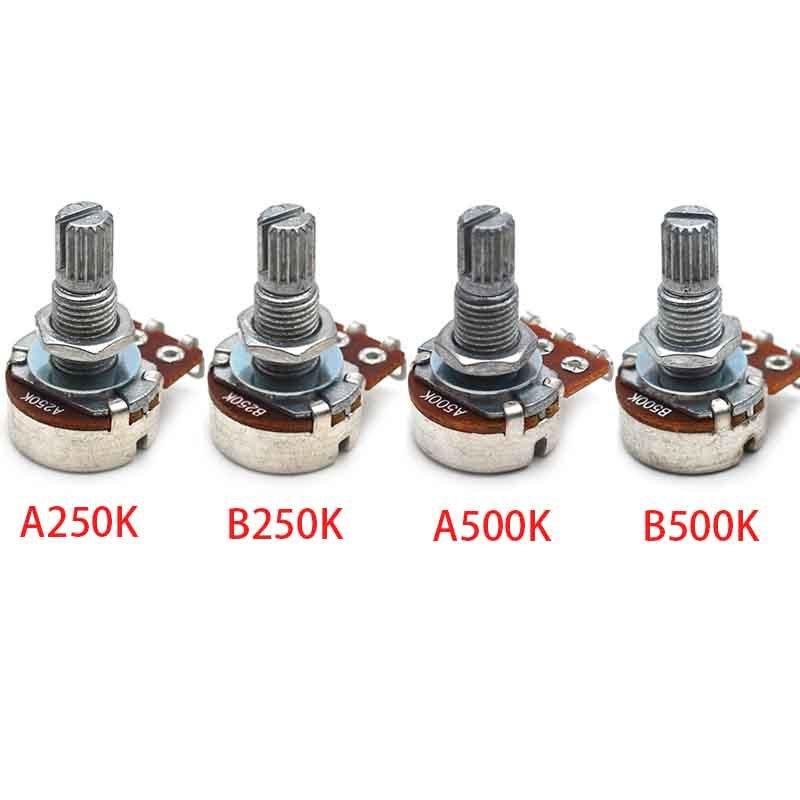 Set 4 Chiết Áp a / b250k 500k Trục 18mm Cho Đàn guitar