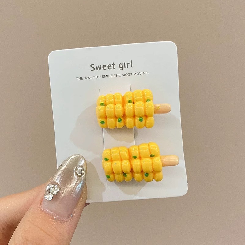 Set 2 Kẹp Tóc Hình Rau Củ Quả Dễ Thương Cho Nữ