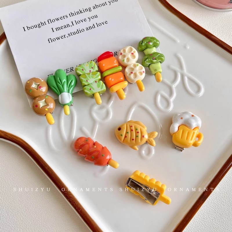 Set 2 Kẹp Tóc Hình Rau Củ Quả Dễ Thương Cho Nữ