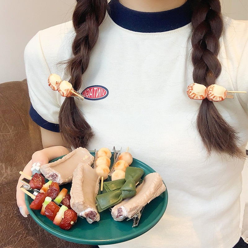 Set 2 Kẹp Tóc Hình Rau Củ Quả Dễ Thương Cho Nữ