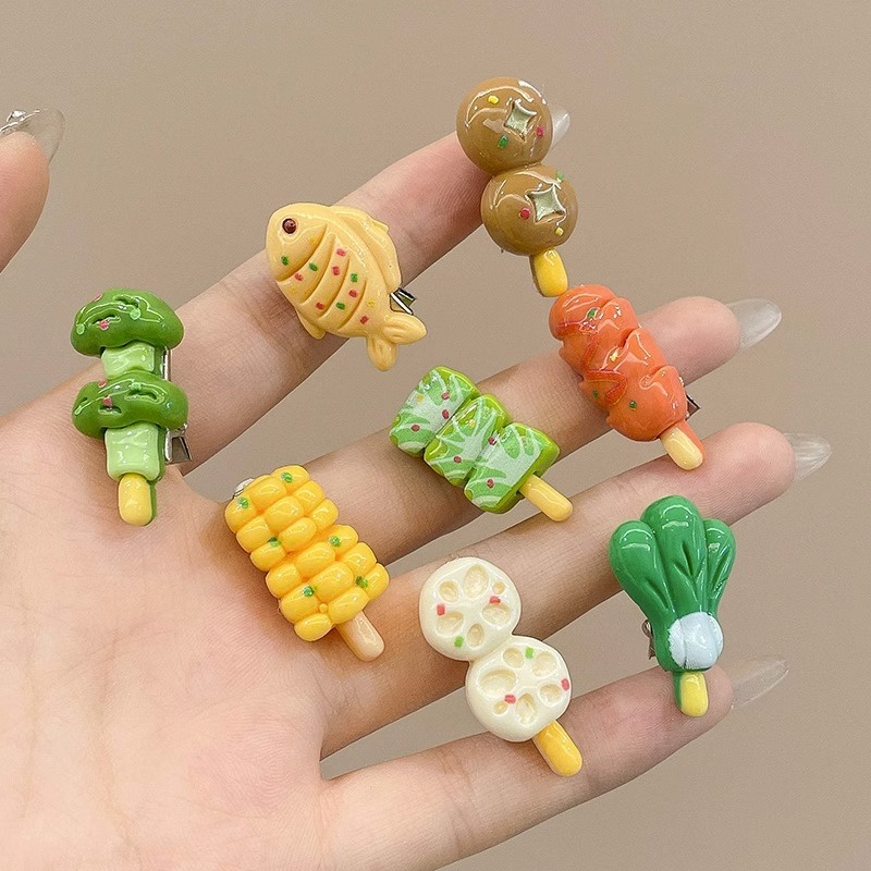 Set 2 Kẹp Tóc Hình Rau Củ Quả Dễ Thương Cho Nữ