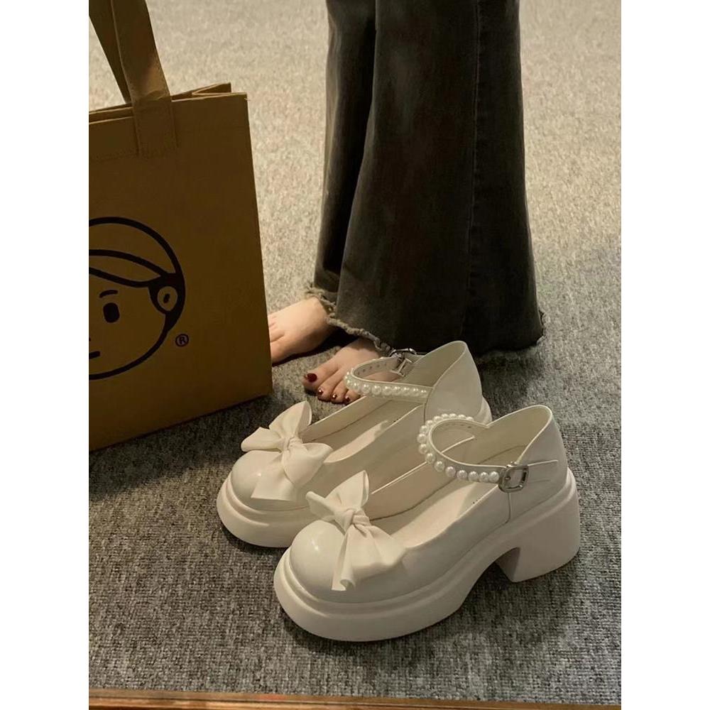 M & X ~  Giày Da Mũi Tròn Mềm Mại Phong Cách Lolita Mary Jane Dễ Phối Đồ Cho Nữ