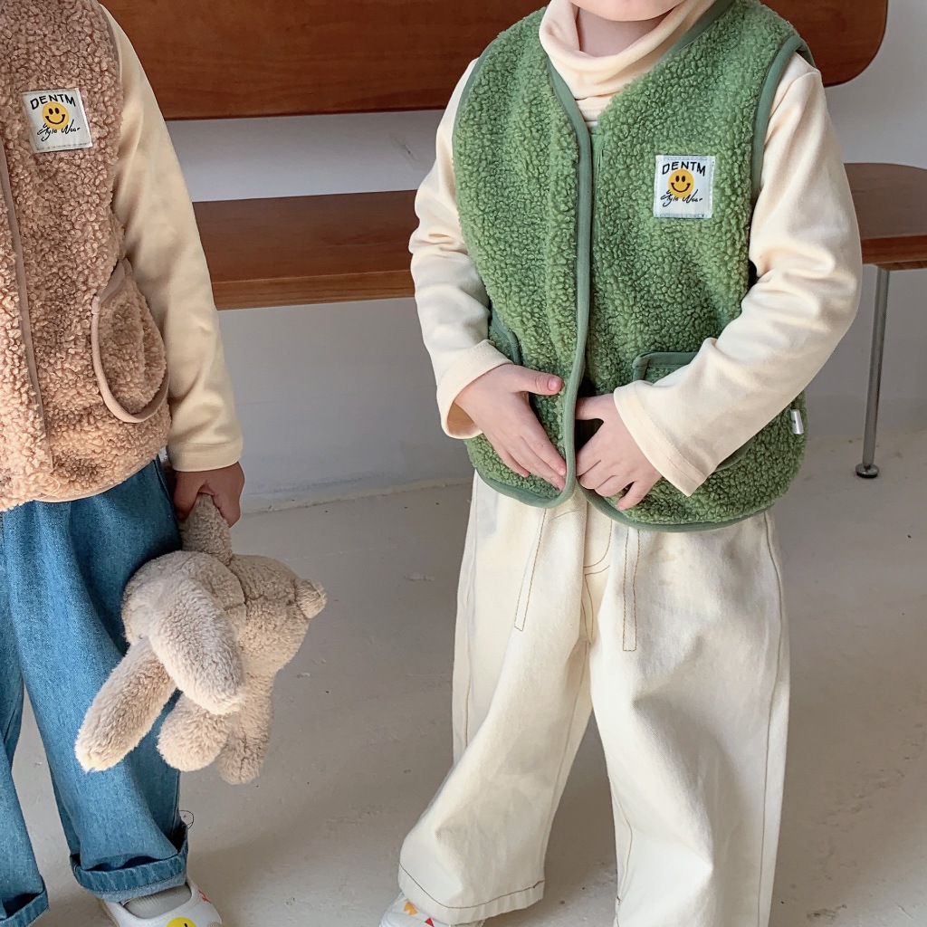 Áo Khoác Nhung Lông Cừu Hai Mặt Giữ Ấm Mùa Thu Đông Cho Bé 80-140CM