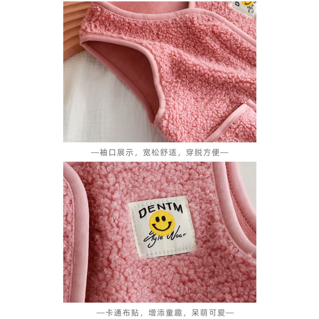 Áo Khoác Nhung Lông Cừu Hai Mặt Giữ Ấm Mùa Thu Đông Cho Bé 80-140CM