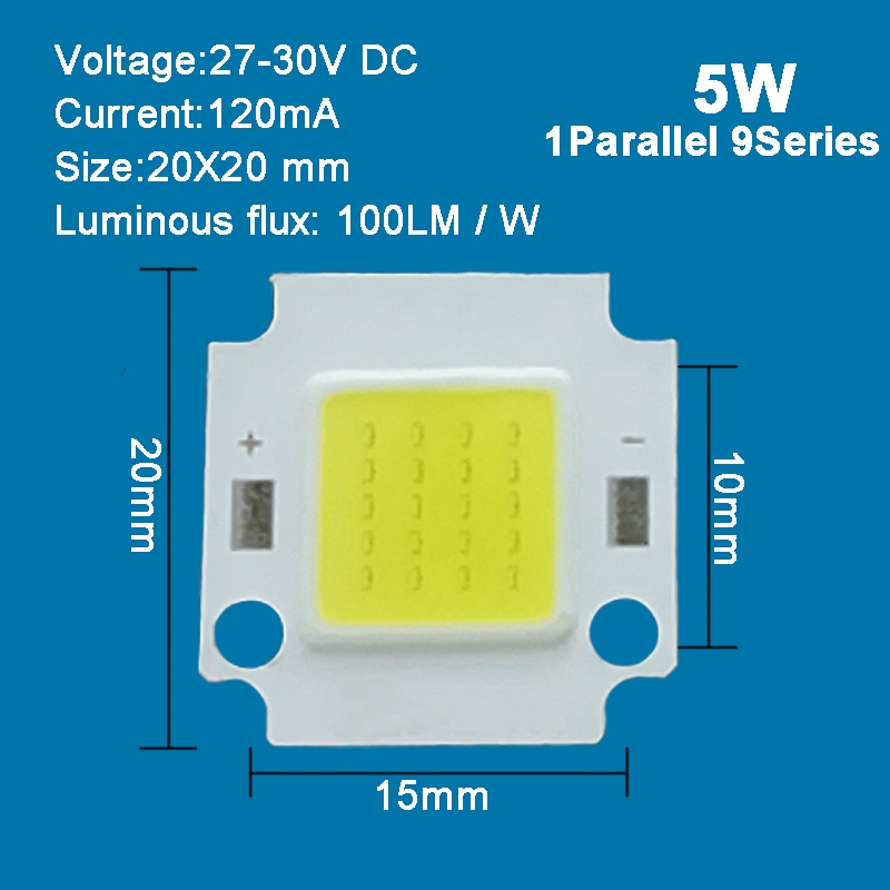 Bộ 2 Đèn led cob 9v 27v 30v 4000k + 20mm Hình Vuông Chất Lượng Cao