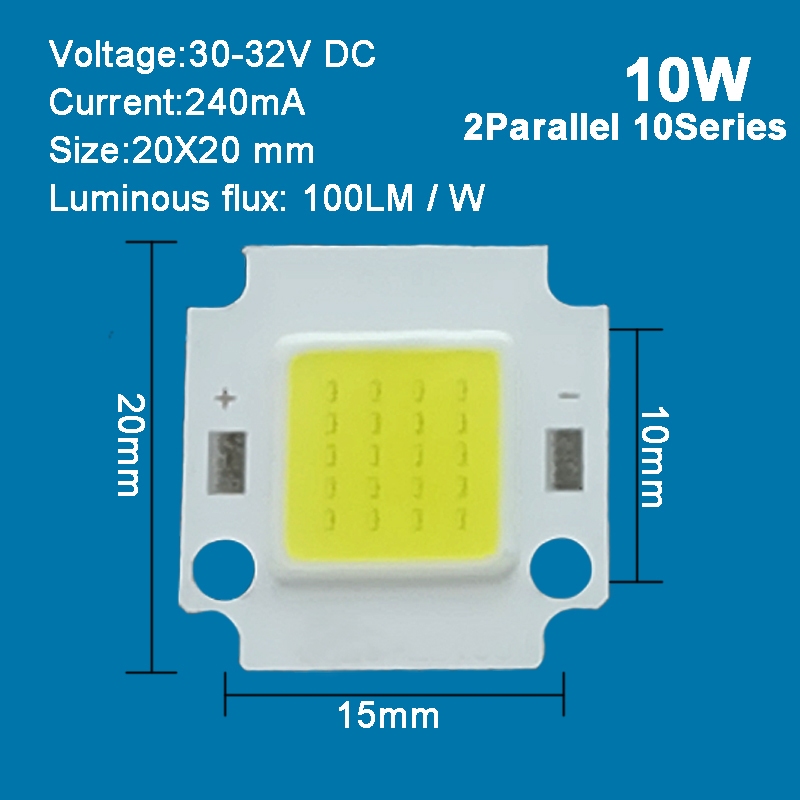 Bộ 2 Đèn led cob 9v 27v 30v 4000k + 20mm Hình Vuông Chất Lượng Cao