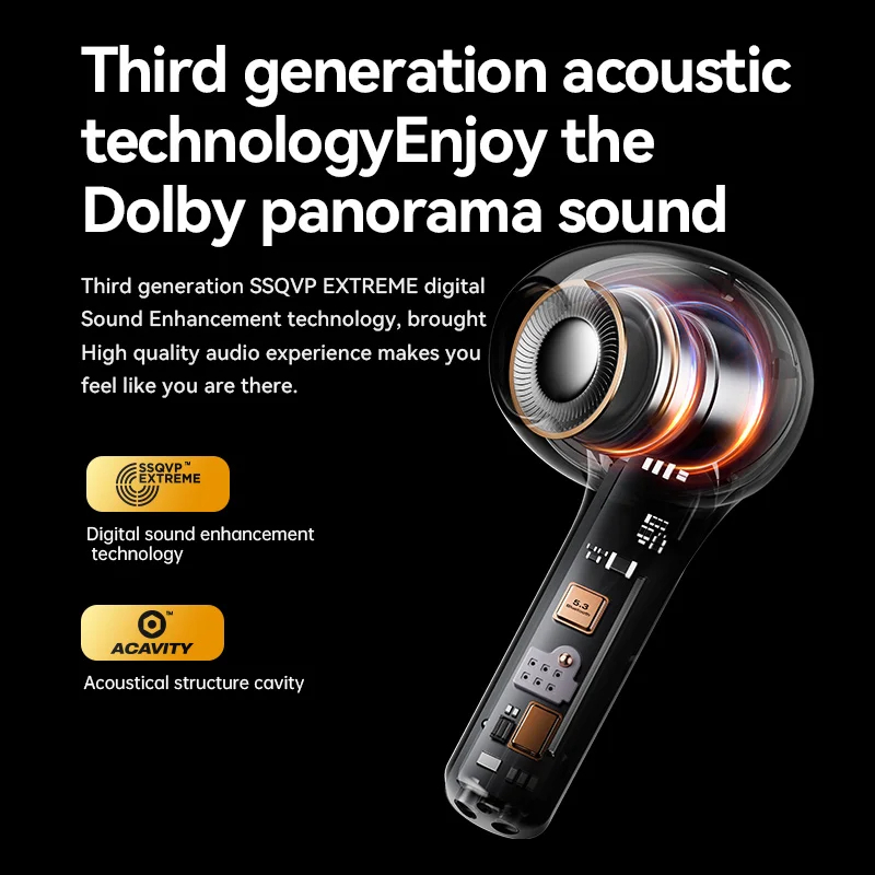 Sanag Tai Nghe Nhét Tai t40s pro bluetooth 5.3 Âm Thanh hifi Chất Lượng Cao Hdc