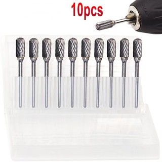 Vonfram carbide xoay tập tin 3 * 6mm hạt đơn loại b 10 chiếc bộ thép vonfram đầu mài khắc con lăn mài dụng cụ mài