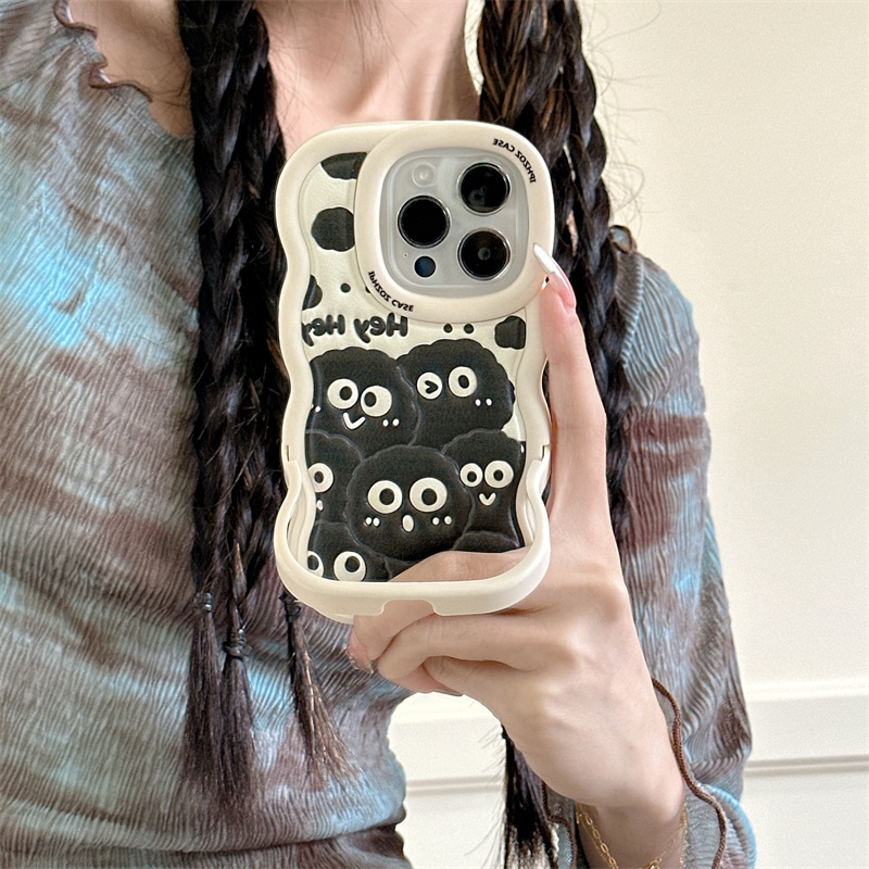 Bao Da Điện Thoại tpu + pu Họa Tiết Gợn Sóng Có Giá Đỡ Cho iphone 15 14 pro max 13 pro max 12 11 pro max Ốp