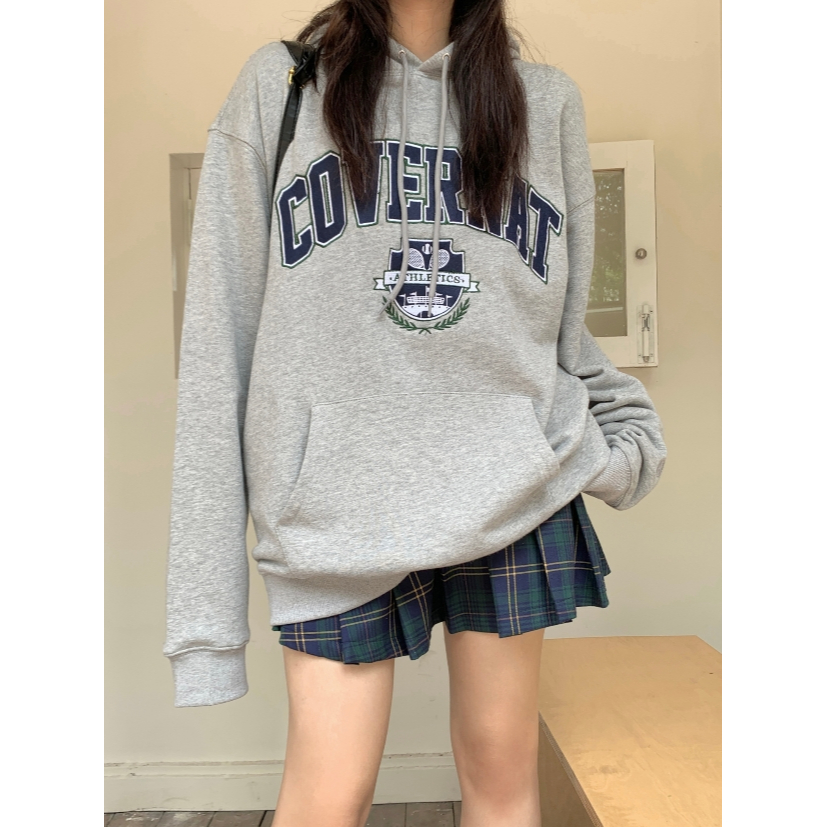 Áo Hoodie 360g Bằng Vải cotton Nguyên Chất Thêu Chữ Phong Cách Đường Phố