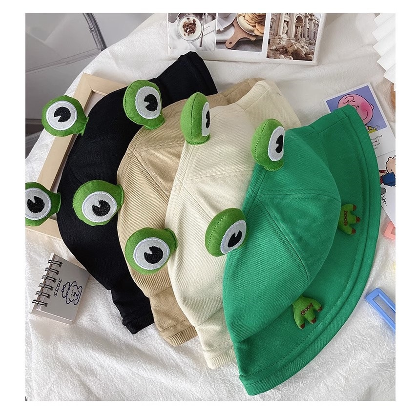 Nón bucket Hình Ếch Hoạt Hình Dễ Thương Phong Cách Hàn Quốc Cho Nữ