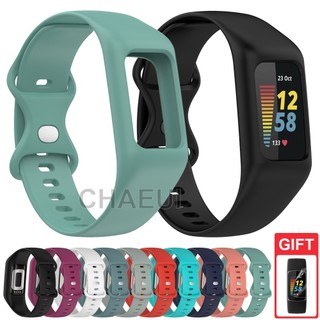 Dây đeo silicone kèm ốp bảo vệ cho đồng hồ fitbit charge 6 5 4 3