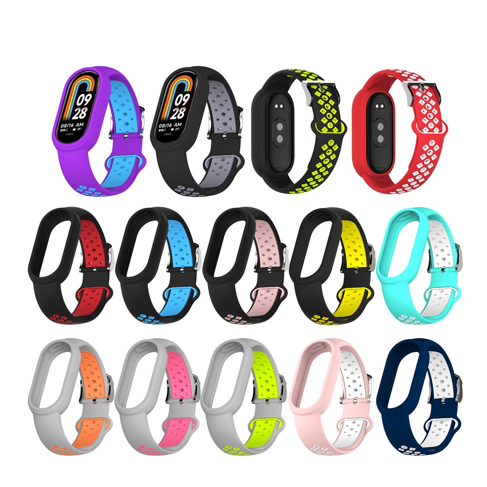 Silicone Dây Đeo Silicon Thoáng Khí Thay Thế Cho Đồng Hồ Thông Minh Xiaomi Mi Band 8 7 6 5 4 3