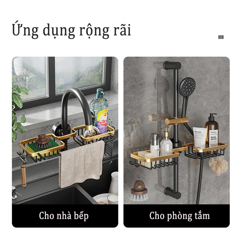 Giá đỡ MEIDOO bằng nhôm gắn bồn rửa chén đựng đồ dùng tiện lợi cho nhà bếp