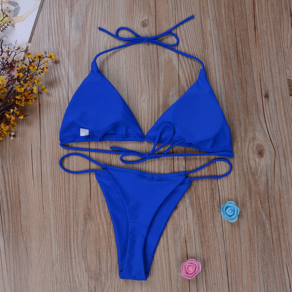 Bộ Đồ Bơi bikini Màu Trơn Thời Trang Dành Cho Nữ