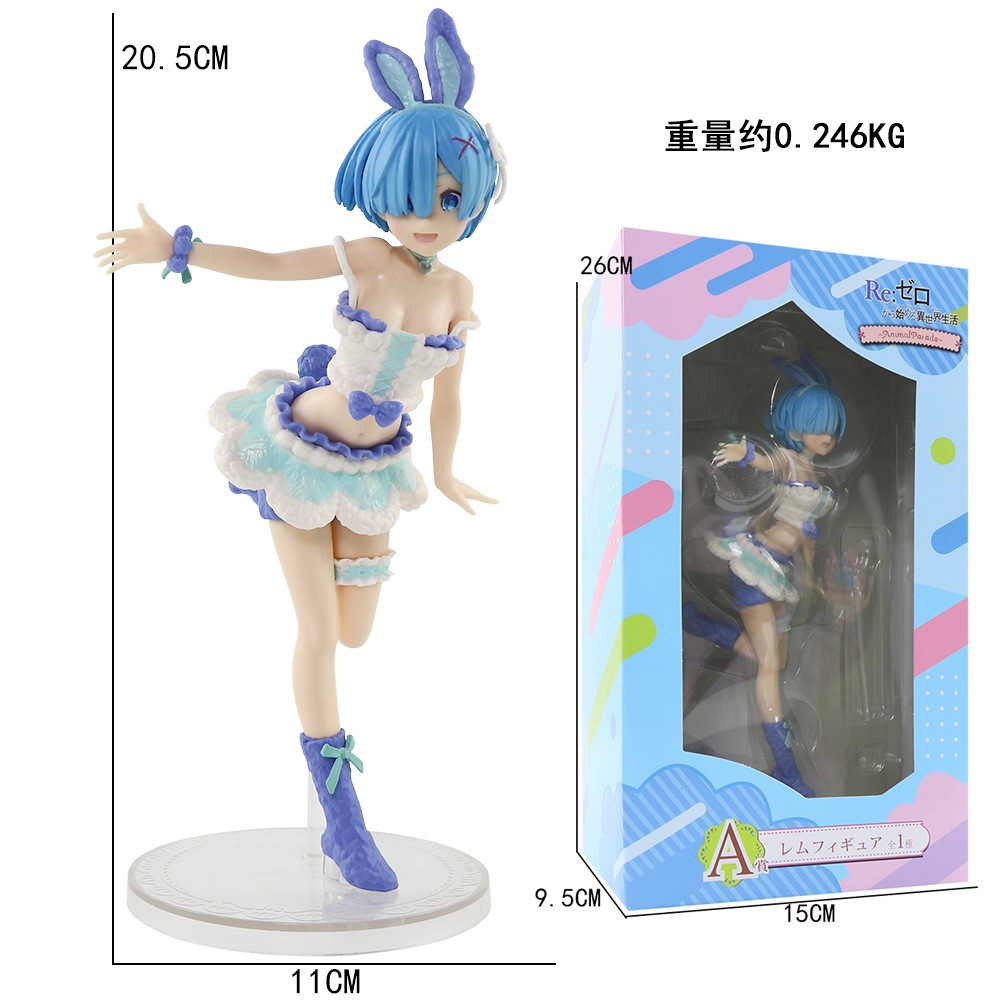 Mô Hình Đồ Chơi Nhân Vật rem ram bunny Trong Phim Hoạt Hình "Re: Life in a different world" 21cm