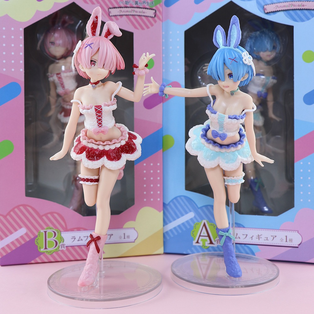 Mô Hình Đồ Chơi Nhân Vật rem ram bunny Trong Phim Hoạt Hình "Re: Life in a different world" 21cm