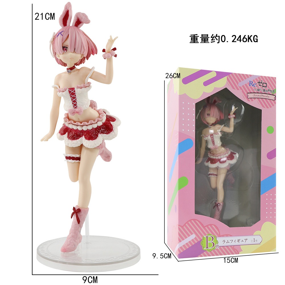 Mô Hình Đồ Chơi Nhân Vật rem ram bunny Trong Phim Hoạt Hình "Re: Life in a different world" 21cm