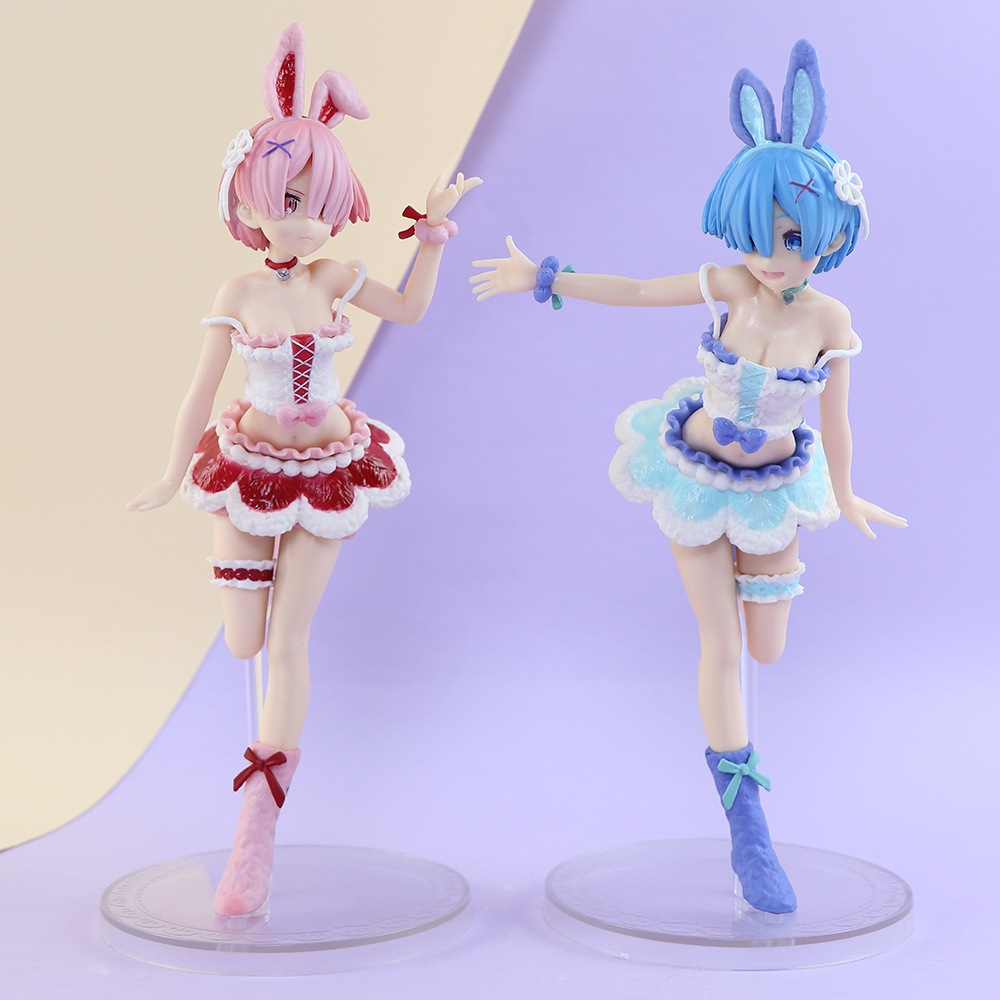 Mô Hình Đồ Chơi Nhân Vật rem ram bunny Trong Phim Hoạt Hình "Re: Life in a different world" 21cm